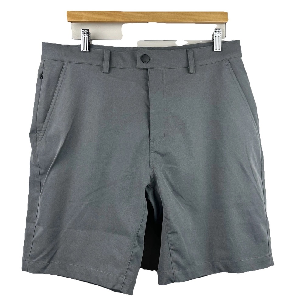Myles Tour Shorts Performance Stretch Golf  9" Flat Front Slate Gray Men Sz 35